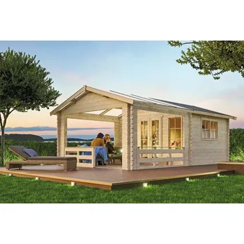 Zahradní domek Dřevěný zahradní domek SKAN HOLZ Holmestrand přírodní 380 x 610 cm