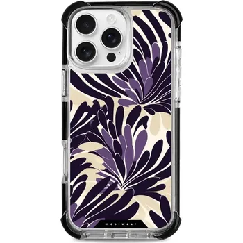 Pouzdro na mobilní telefon Odolný obal Mobiwear MagSafe Elite Bumper - Apple iPhone 16 Pro Max - DA47D Fialová flóra (Odolný kryt, pouzdro, obal Mobiwear Elite Bumper na mobil Apple iPhone 16 Pro Max - DA47D Fialová flóra, materiál Plast + TPU silikon + kov - zesílená ochrana)