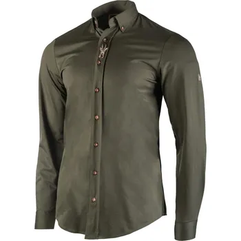 Pánská košile TAGART Pánská lovecká košile Tagart Koziołek Green z bavlny s výšivkou M ZELENÁ