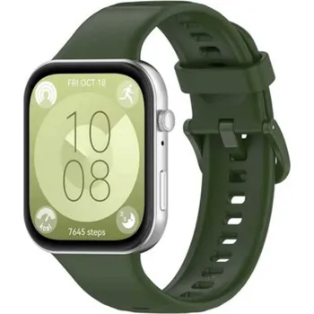 Příslušenství k chytrým hodinkám Silikonový řemínek se sponou na hodinky Huawei watch fit 3 / 4 / 4 Pro Barva: Tmavě zelená, Typ: 6