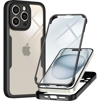 Pouzdro na mobilní telefon Pouzdro iPhone 15 Pro Techsuit - ColorVerse 360 Series + ochrana obrazovky, černé
