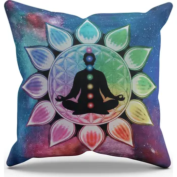 Polštář Milujeme Kameny Povlak na polštář - meditace a 7 čaker - tmavý 236294