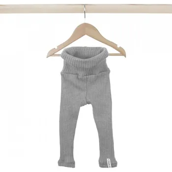 Chlapecké kraťasy Merino kamaše vysoký pas - žebro šedý melír, Crawler Velikost: 80-86/92