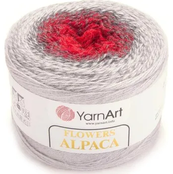 Galanterie YarnArt Flowers Alpaca Flowers Alpaca: 436 červená-tm.červená-tm.šedá-šedá