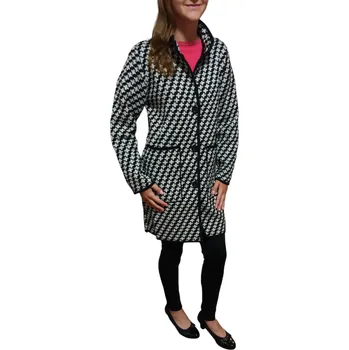 Dámský kabát Ria-móda Pletený kabát Ria černo-bílý na knoflíky Ria móda: XL