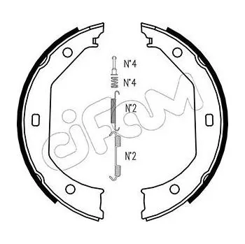 Lanko parkovací brzdy Sada brzdových čelistí, parkovací brzda CIFAM 153-017K