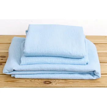 Ručník Snový svět Lněný ručník vaflový modrý Rozměr: 45 x 70 cm
