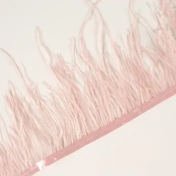 Prýmek - pštrosí peří 10-15 cm starorůžová