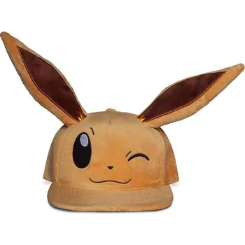 Módní doplněk Kšiltovka Pokémon - Winking Eeevee (plyšová) Hnědá