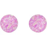 Stříbrné náušnice s opálem Bonnie - Růžová