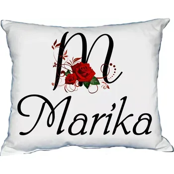 Dekorativní polštářek Polštář s dámským jménem MARIKA Bílý (polštářek dámské jméno )