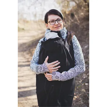 Shara Nosící dlouhá mikina se stojáčkem - černá/černobílý ornament Velikost: XXS, Vzor: černá/černobílý ornament