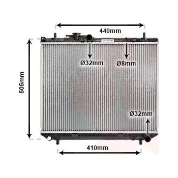 Motor automobilu Chladič, chlazení motoru VAN WEZEL 11002043