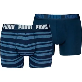 Boxerky Pánské boxerky Puma MEN EVERYDAY HERITAGE STRIPE BOXER 2P S Tmavě modrá, Modrá, Bílá