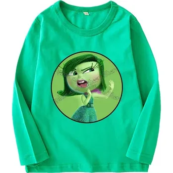Dívčí tričko Disney Dětské barevné tričko s dlouhým rukávem V hlavě 2 (Inside Out 2) Barva: zelená 2, Velikost: 100