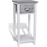 Noční stolek s 1 zásuvkou šedobílý IM_242038