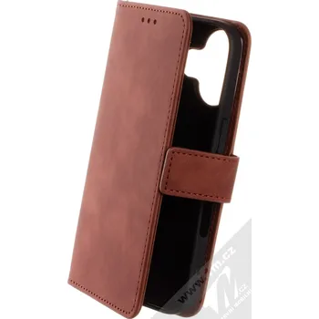 Pouzdro na mobilní telefon 1Mcz Velvet Book flipové pouzdro pro Apple iPhone 16, hnědé