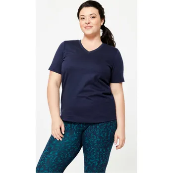 DOMYOS Dámské fitness tričko s výstřihem do V S