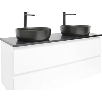 Koupelnový nábytek SAT Koupelnová skříňka s umyvadlem a technickým kamenem SAT B-Way 119x50x45 cm bílá lesk BWAY2120WTKUB BWAY2120WTKUB