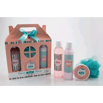 Kosmetická sada SET koupelový v dárkovém boxíku HOME SWEET HOME 3+1, vůně bílá růže-velvet ACCENTRA