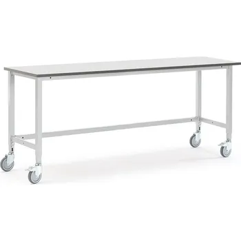 Dílenský stůl Pojízdný dílenský stůl MOTION, 2000x600 mm, šedá deska HPL