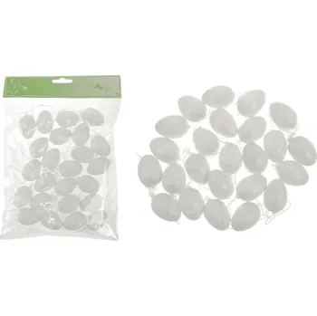 Velikonoční dekorace Vajíčka plastová VEL5046-WH, bílá (12 ks) - SLEVA 3% s kodem radost25