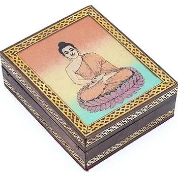 Dárková krabička KRABIČKA NA TAROTY NEBO ŠPERKY BUDDHA 13,5X11CM PÍSEK