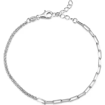 Náramek Stříbrný minimalistický náramek se zirkony - Meucci SB235