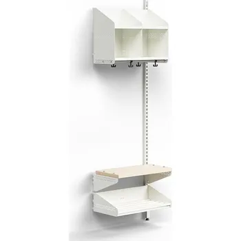 Věšák Šatní stěna ENTRY, nástěnná, přídavná sekce, 2 přihrádky, 1800x600x300 mm, bílá