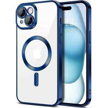 Pouzdro na mobilní telefon Kryt iPhone 15 Plus Techsuit Luxury Crystal MagSafe - tmavě modrý
