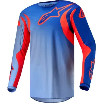 cyklistický dres ALPINESTARS dres FLUID LUCENT modrá/světle modrá/oranžová 2024 - 2XL