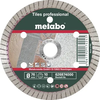 Řezný kotouč Metabo Tiles Professional 626874000 76 mm