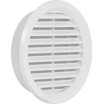 Větrací mřížka Mřížka větrací kruhová se síťovinou – 125 mm bílá