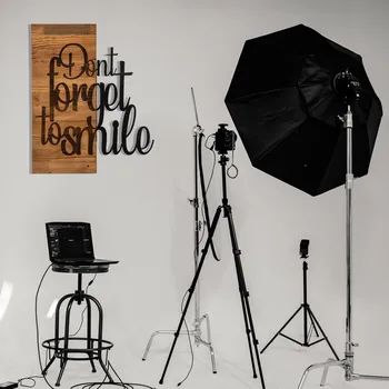 Obraz ASIR Nástěnná dekorace DONT FORGET TO SMILE dřevěná