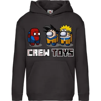 Chlapecká mikina dětská levná mikina, kapuce, Crew Toys Barva: Black -černá, velikost: 128