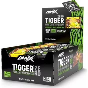 Amix TIGGER Zero bar 20x60g Příchuť: vanilla-caramel