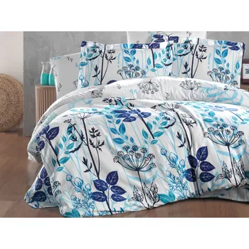 Povlečení Francouzské povlečení Satén 200x200, 70x90cm Garden blue