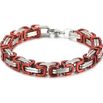 Náramek Pánský náramek z oceli Be Hard Červený 8 mm / 19-24 cm, Délka 19cm Impress Jewelry 220211154218-RD
