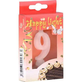 Svíčka Emocio Dortové číslo 9. svíčka v krabičce 18 gram