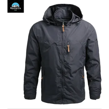 Pánská softshellová bunda Pánská větrovka s kapucí Barva: Šedá, Velikost: M