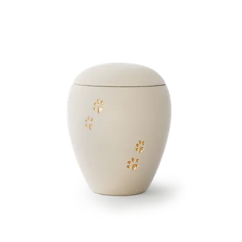 Smuteční dekorace Zvířecí urna Siena Paws - Krémová 1,5l