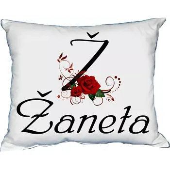 Dekorativní polštářek Polštář se jménem ŽANETA Červený (polštářek dámské jméno )