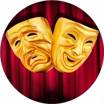 Jedlá dekorace na dort Jedlý papír divadlo 19,5 cm