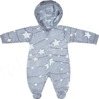 šedý plyšový overal s reflexním vzorem velikost 62