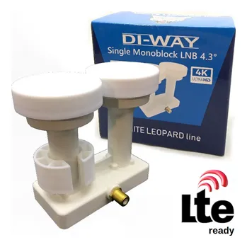 Satelitní technika DI-WAY LNB MONOBLOCK SINGLE 0,1dB 4,3st, WHITE LEOPARD LINE
