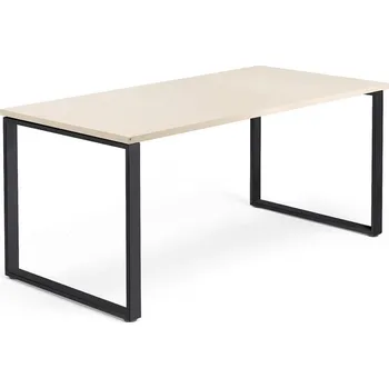Psací stůl Psací stůl QBUS, O-podnož, 1600x800 mm, černý rám, bříza