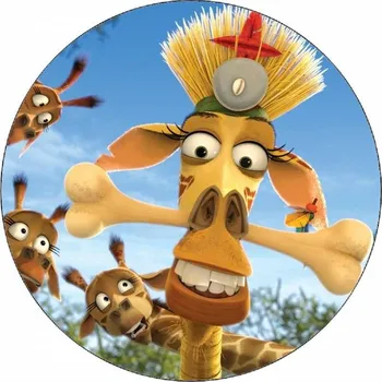 Jedlá dekorace na dort Jedlý papír Melman jako šaman 19,5 cm