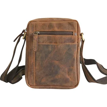 Malá hnědá pánská kožená taška Mercucio hunter