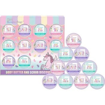 Kosmetická sada Baylis & Harding Jednorožec tělový peeling 5 x 50 ml + Baylis & Harding Jednorožec tělové máslo 5 x 50 ml, kosmetická sada pro děti