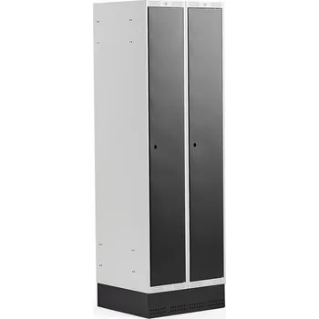 Šatní skříň Šatní skříňka CLASSIC, se soklem, 2 sekce, 1890x600x550 mm, černé dveře